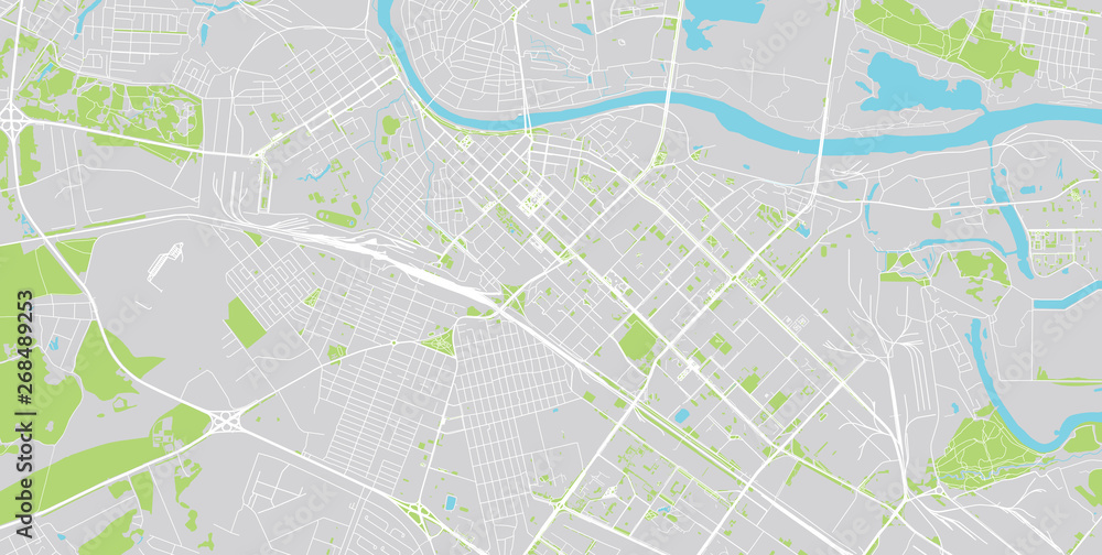 Naklejka Urban vector city map of Tyumen, Russia