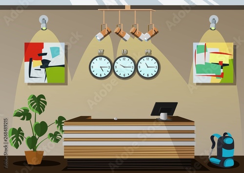 Vector cartoon background with reception