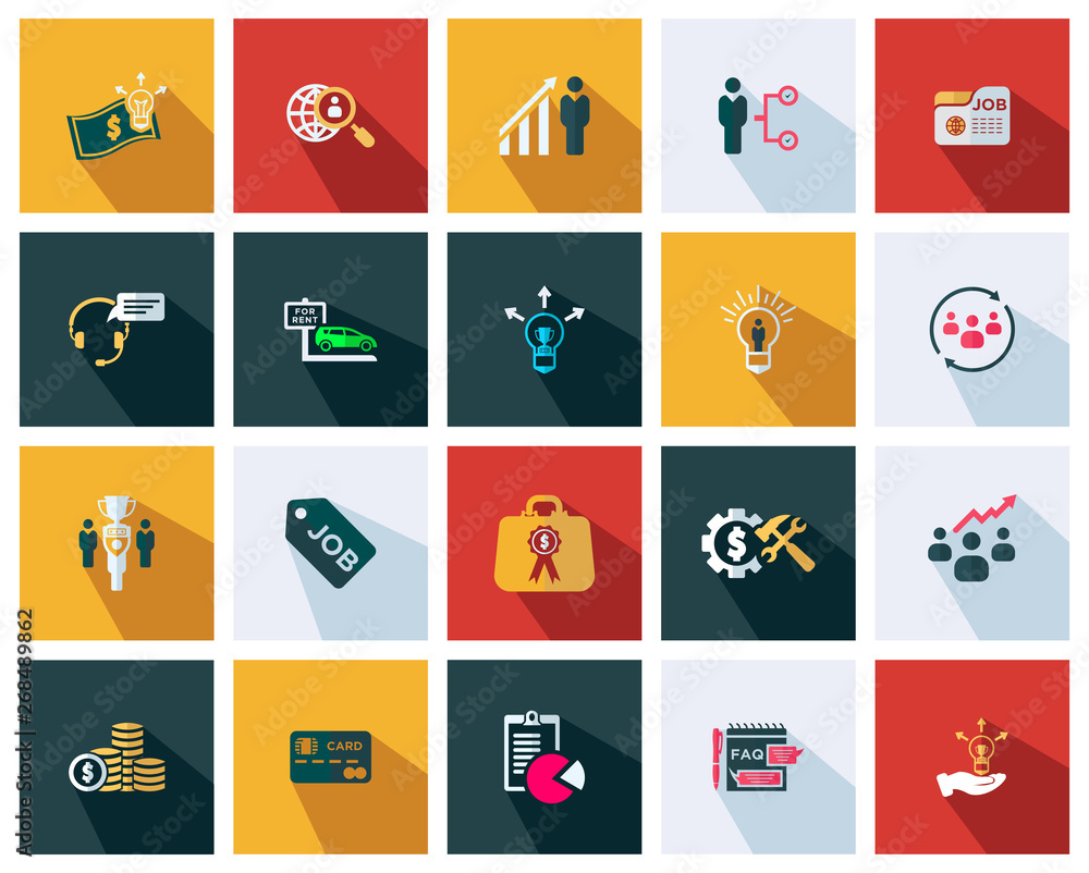 Corporate development icons set - Business flat sign set Corporate development icons set - Business flat sign set