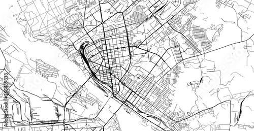 Urban vector city map of novosibirsk, Russia