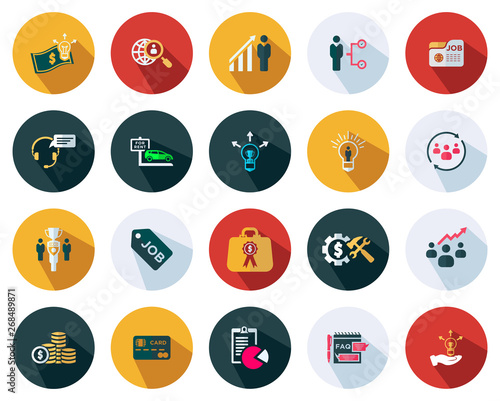 Corporate development icons set - Business flat sign set