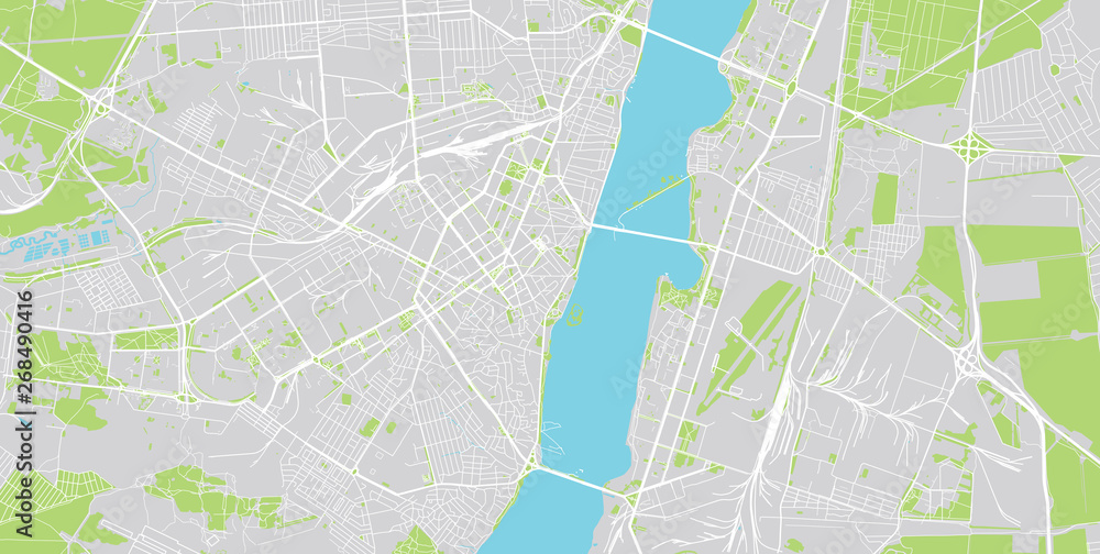Urban vector city map of Voronezh, Russia