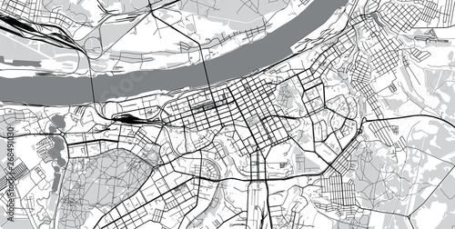 Urban vector city map of Perm, Russia