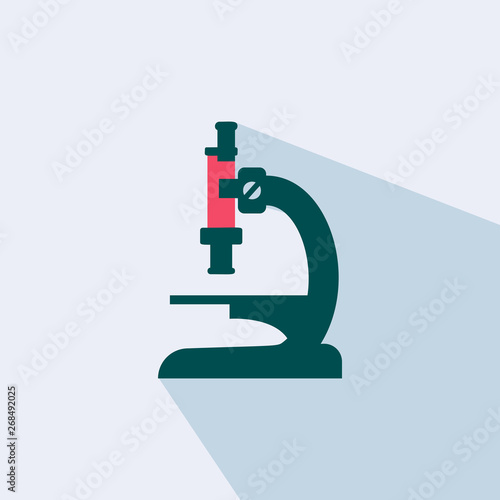 Microscope sign Icon - Flat vector illustration