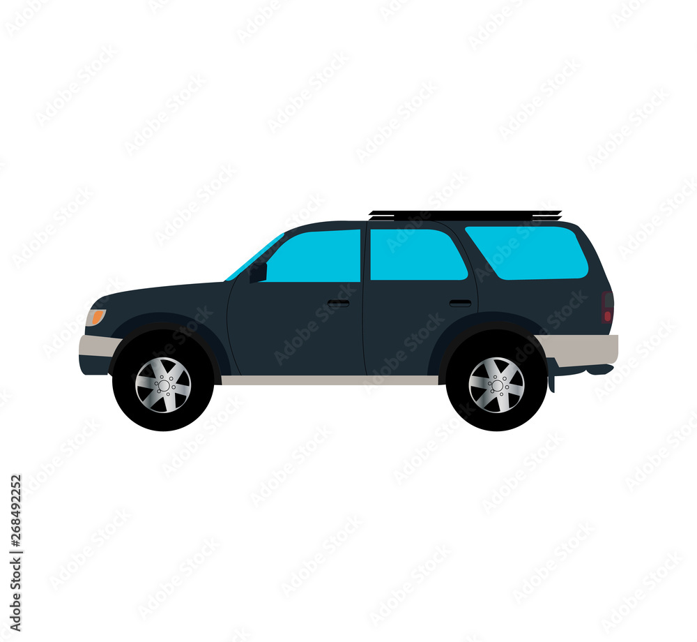 green suv car isolated on white background