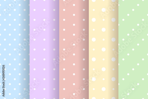 Set of Polka Dot Background, seamless vector design