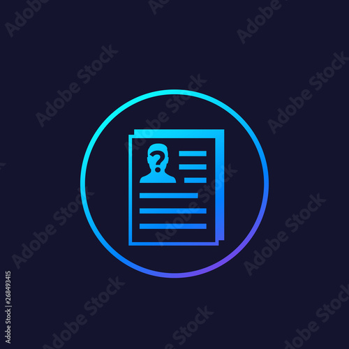 CV, resume, HR concept icon