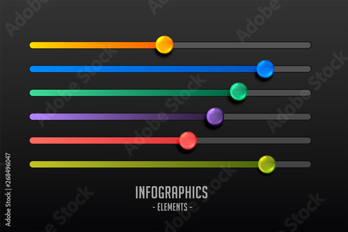 multicolor steps slider concept infograph