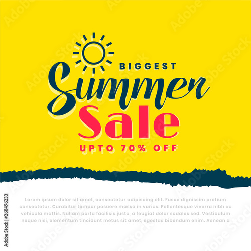 stylish summer sale yellow banner
