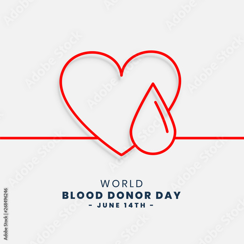 world blood donor day line style background
