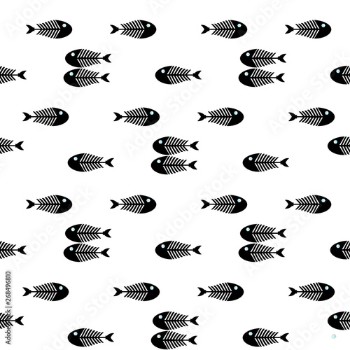 funny picture with a fish.vector