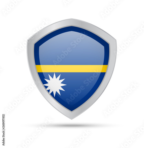 Shield with Nauru flag on white background. Free Download Shield with Nauru flag on white background. - GFXLoad