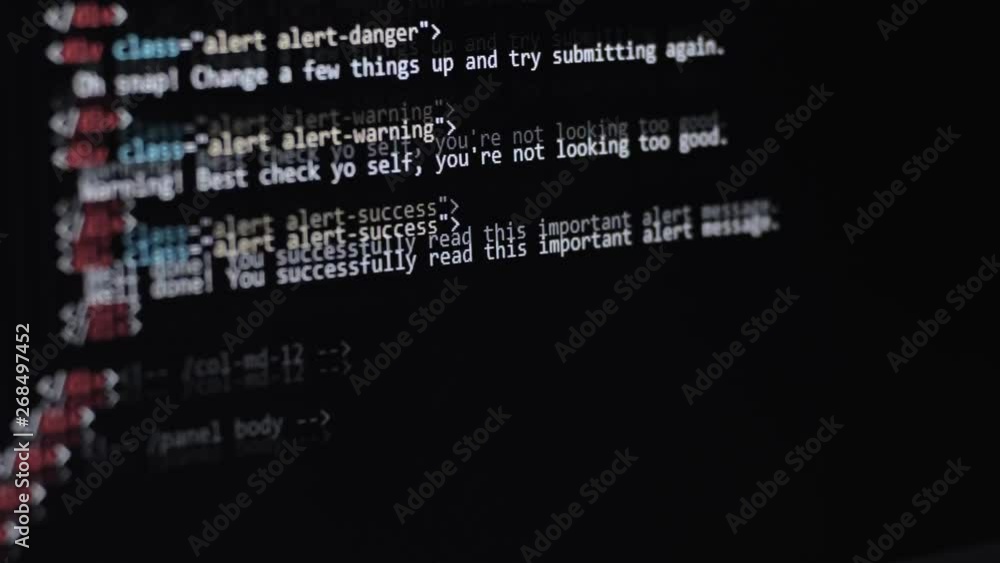 HTML Web Page Code Scrolling Programming code abstract technology background for software developer and Computer script concept HTML Web Page Code Scrolling Programming code abstract technology background for software developer and Computer script concept