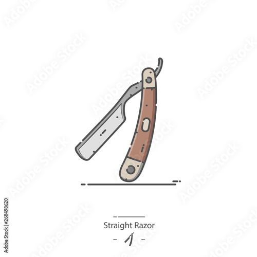 Straight razor - Line color icon