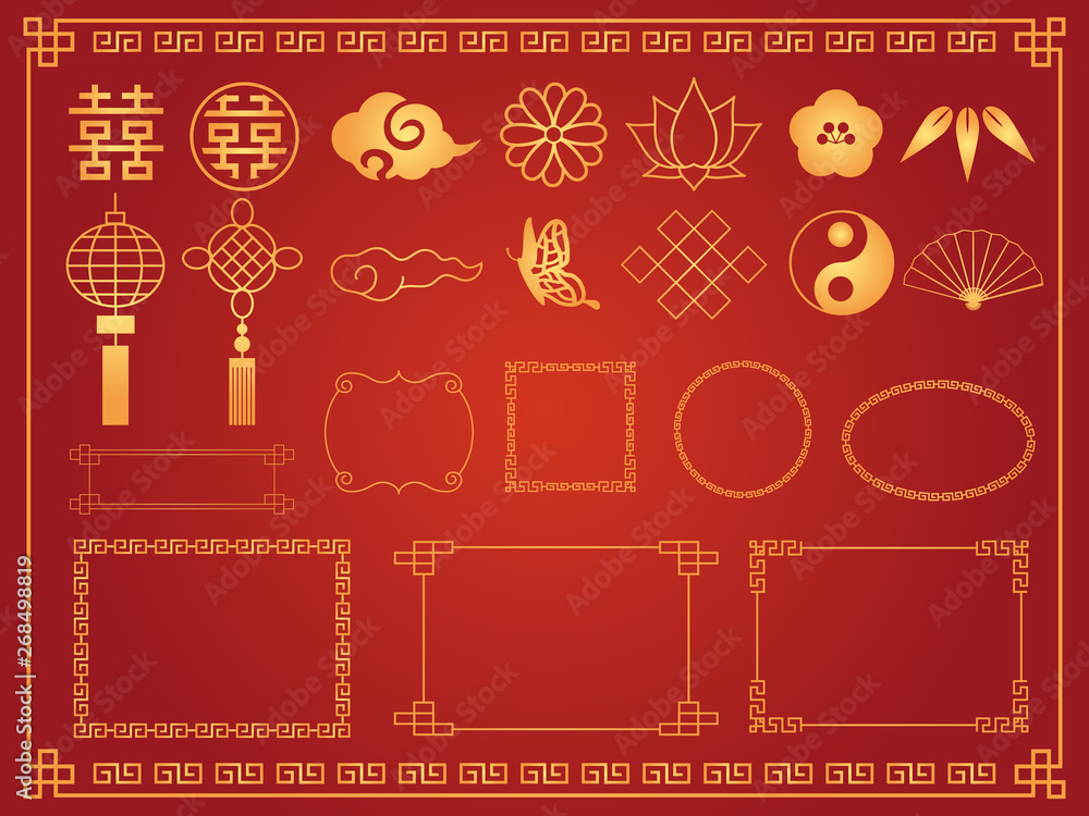中華模様 素材集2 Stock Vector Adobe Stock