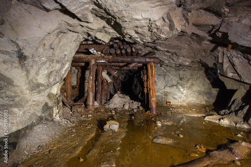 Underground mineshaft gold iron ore tunnel