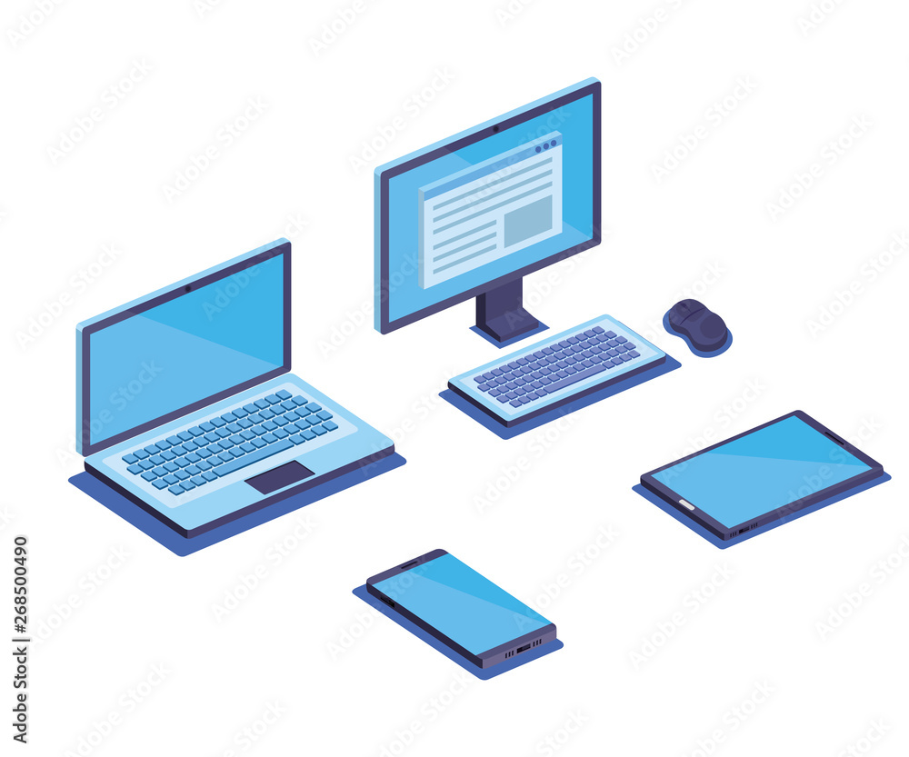 set of laptop with computer and smartphones technology to data set of laptop with computer and smartphones technology to data