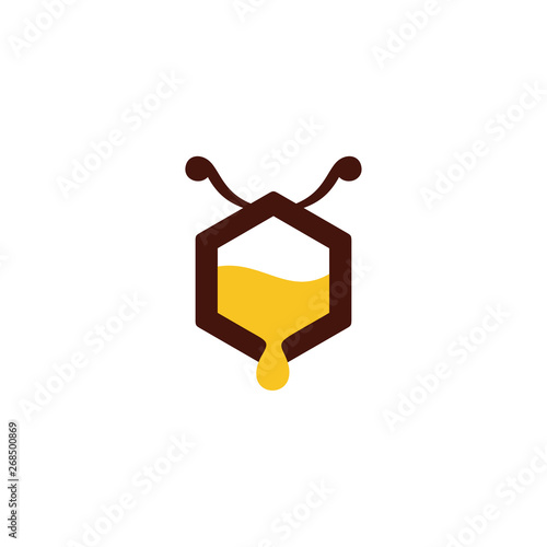 honey bee concept vector logo design