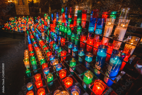 Wallpaper Mural Many colorful candles in the Benedictine abbey Santa Maria de Montserrat  Torontodigital.ca