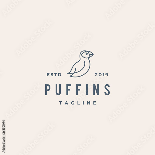 puffin bird vector logo design