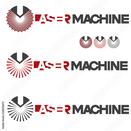   Iliumustration consisting of  CNC machine images in the form of a symbol or logo. Laser cutting, engraving.