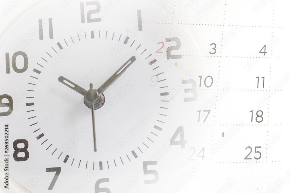 double exposure of calendar and clock for business concept double exposure of calendar and clock for business concept