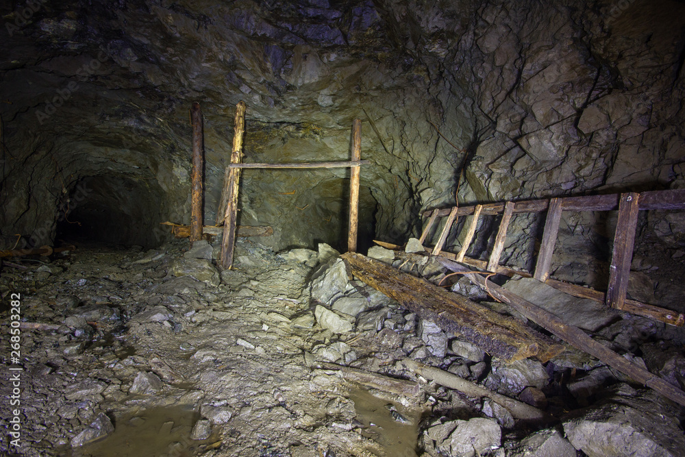 Underground mineshaft gold iron ore tunnel Underground mineshaft gold iron ore tunnel