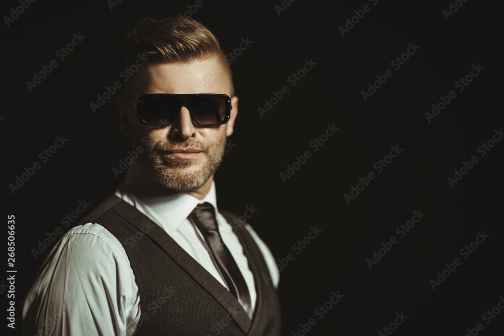 classic suit and sunglasses classic suit and sunglasses
