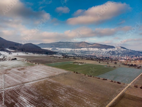 Felder im Winter - Luftaufnahme