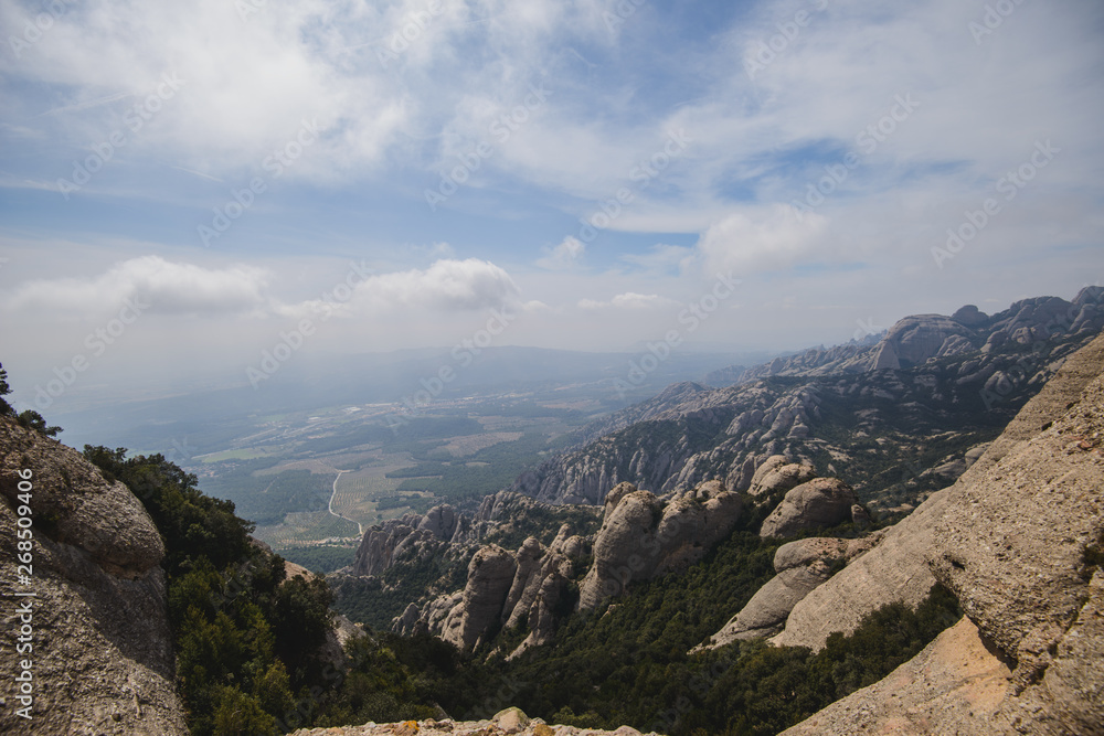 Aerial view of Montserrat mountains in a beautiful summer day, Catalonia, Spain Aerial view of Montserrat mountains in a beautiful summer day, Catalonia, Spain