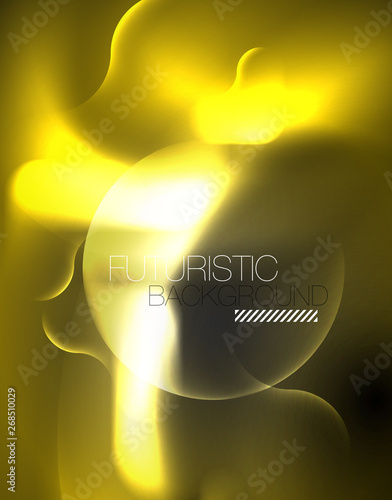Shiny metallic neon waves vector design