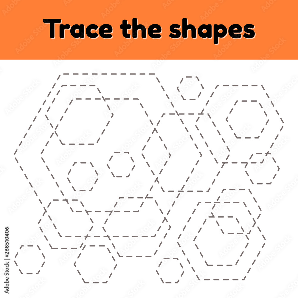 Educational tracing worksheet for kids kindergarten, preschool and ...
