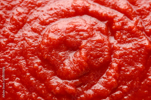 Canvastavla Homemade tomato Passata sauce closeup, background, texture.