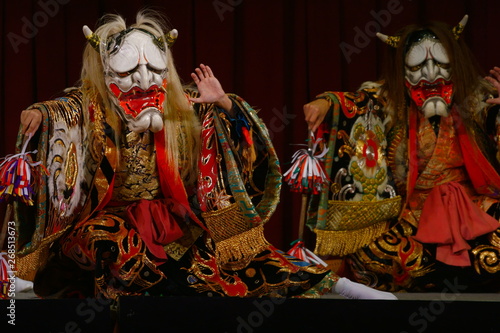 2 Japanese demons in Kagura performance