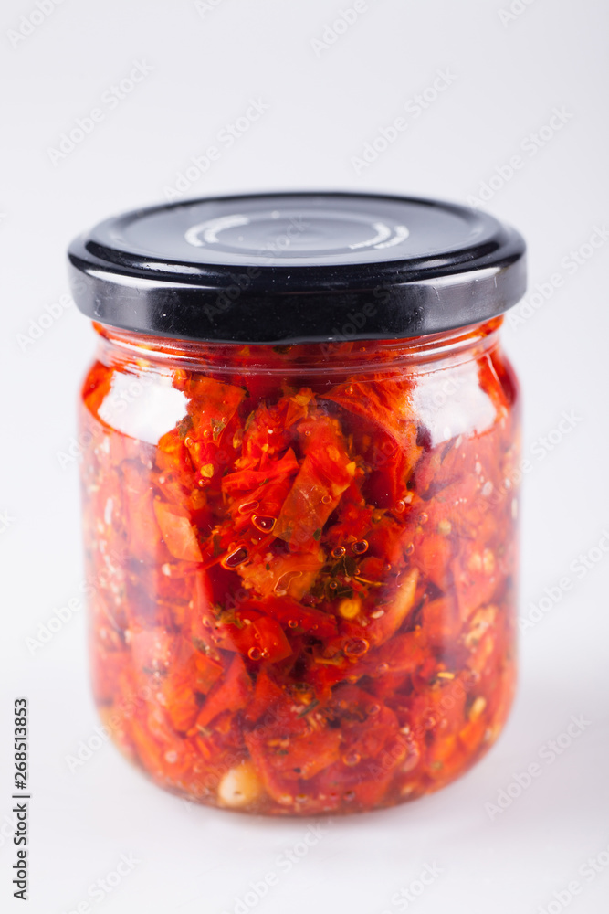 Canning Food Jars of Canned Vegetables Preserved in Glass Storage