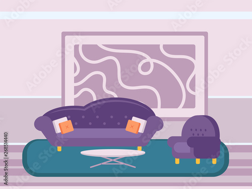 Hotel lobby flat vector illustration