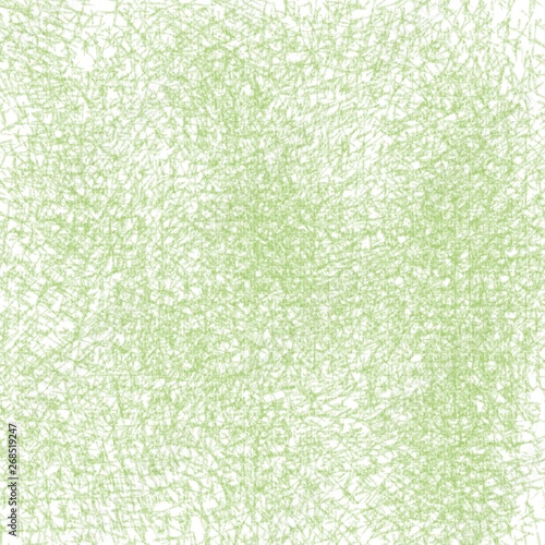 Abstract background with green cross hatching on white. Summer grass effect. Hand drawn pencil crossing lines. Crayons hatching. Geometric pattern for cover, surface, design, fabric, textile, print