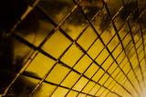 Beautiful closeup textures abstract tiles and gold color glass wall background and art wallpaper