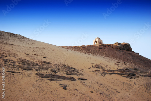 View of Nubian desert near Nile river, egypt 