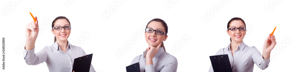 Young businesswoman isolated on white Young businesswoman isolated on white