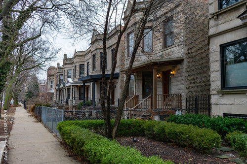 Row of Homes in Logan Square Chicago 
