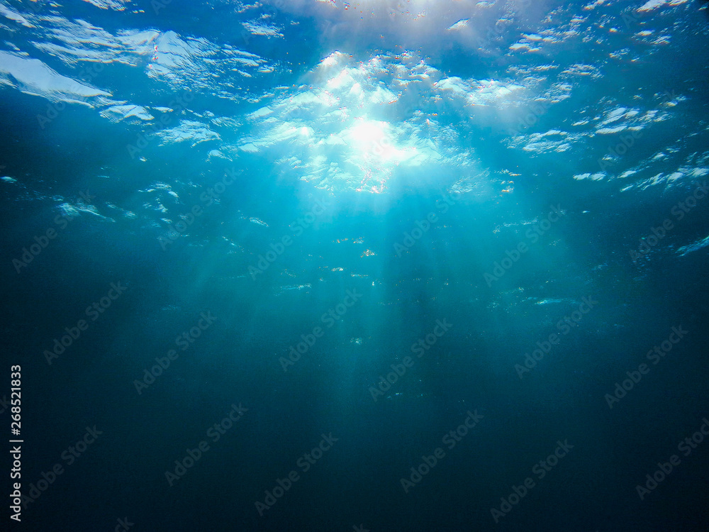 Sunlights in the ocean - underwaterphoto from a scuba dive