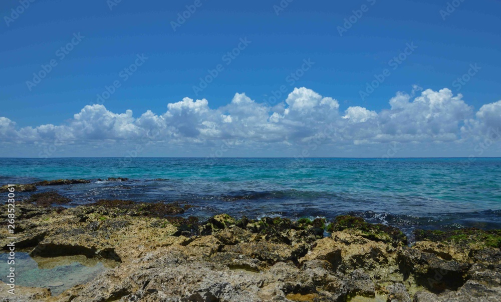 sea and blue sky cozumel mexico