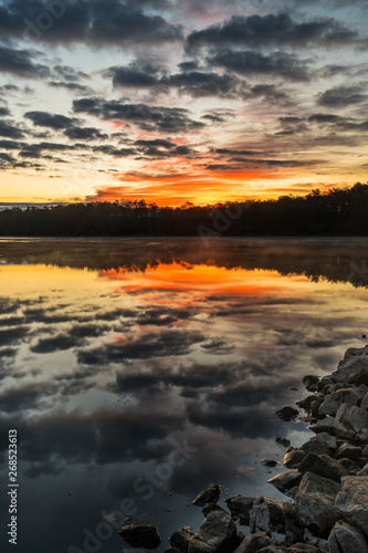 sunrise over lake