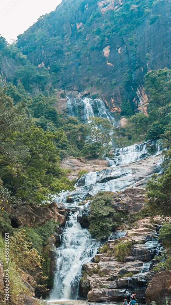 Huge waterfall, Ravana Falls in Ella, Sri Lanka