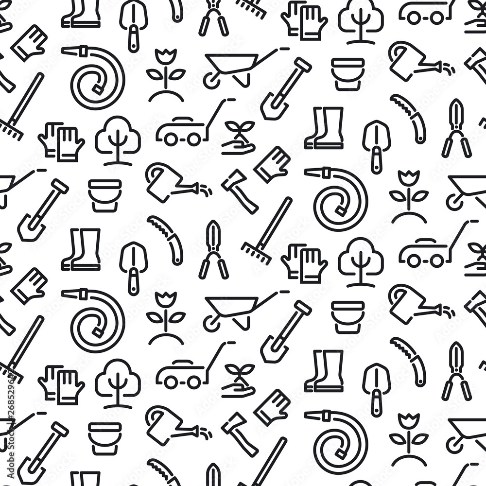 gardening tools seamless pattern gardening tools seamless pattern