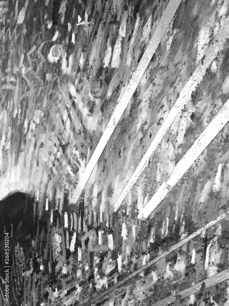 Black and white background with hand drawn black abstract shapes on white background. Black paint texture with grunge artwork background paper.