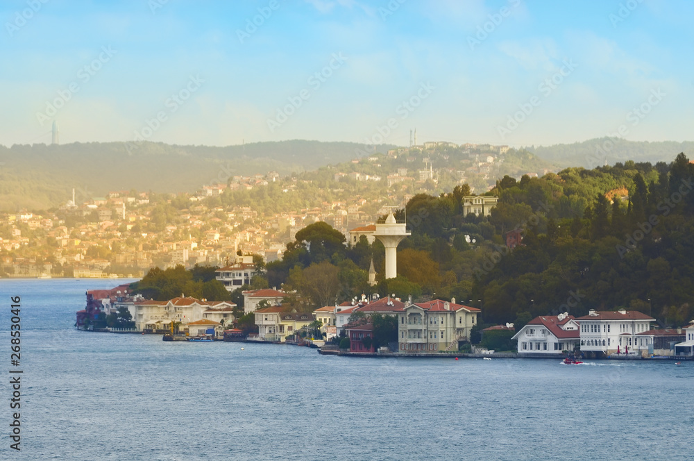 View of the Asian part of Istanbul and Bosphorus from the top of the hill.