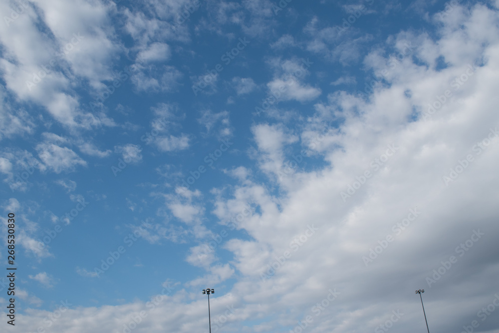 White clouds on a blue sky