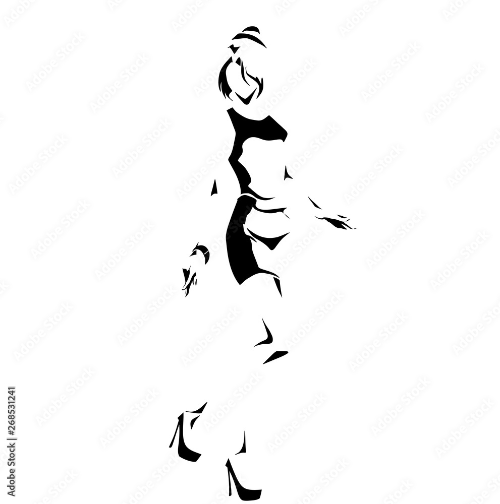 Silhouette of elegant girl at full length Silhouette of elegant girl at full length